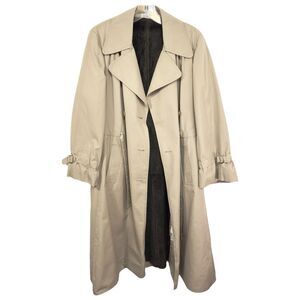 Vintage Fleet Street Trench Coat‎ Fleece Lined Belted Canvas Classic Retro C